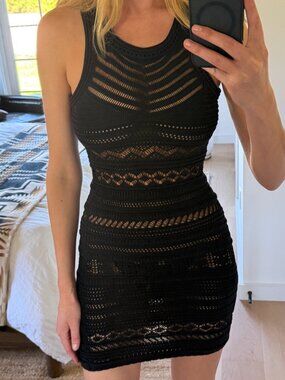 Isabel Marant Black Crochet Dress